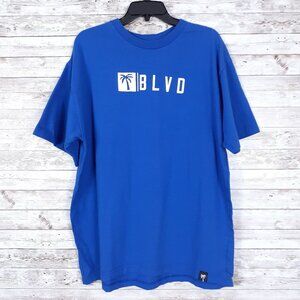 Blvd Supply Mens Shirt XL Tee Blue Palm Tree 122A
